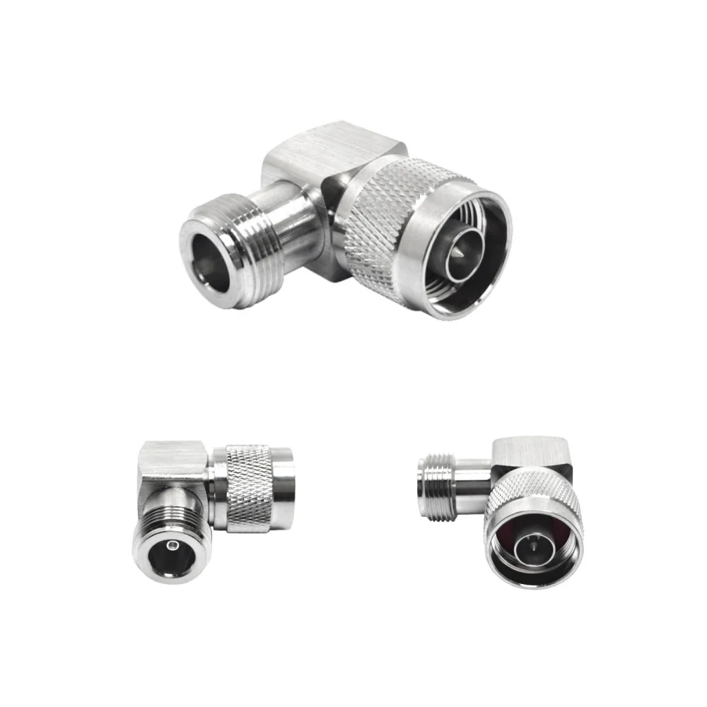N Male Plug to N Female Jack Rf Coaxial Connector Adaptor Adapter Brass L Shape 90 Degree Right Angle