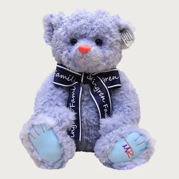 best gifts embroider LOGO get well soon plush teddy bear with blue bathrobe wholesale custom cute stuffed soft plush teddy bear
