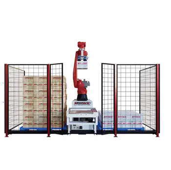 automatic movable robot palletizer for cartons cases boxes