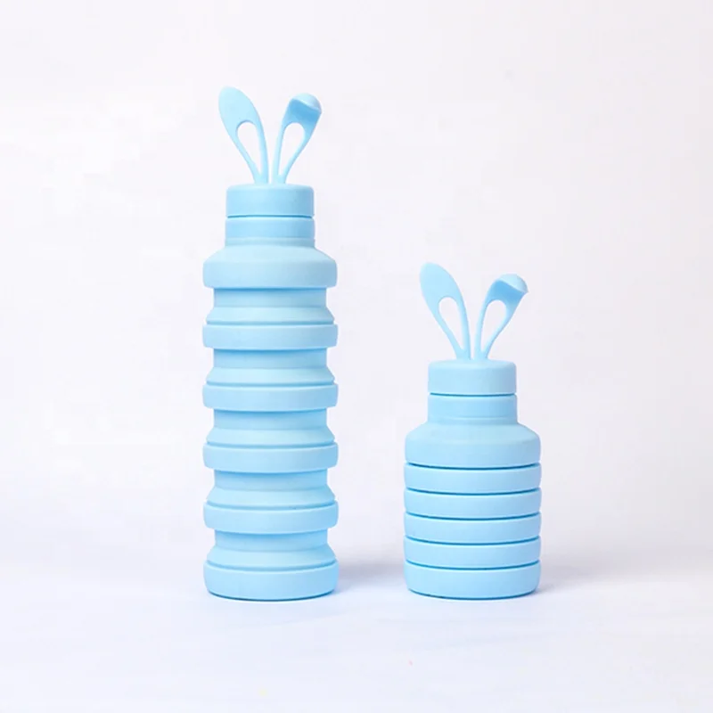 Милые многоразовые складные силиконовые складные бутылки для питьевой воды для девочек