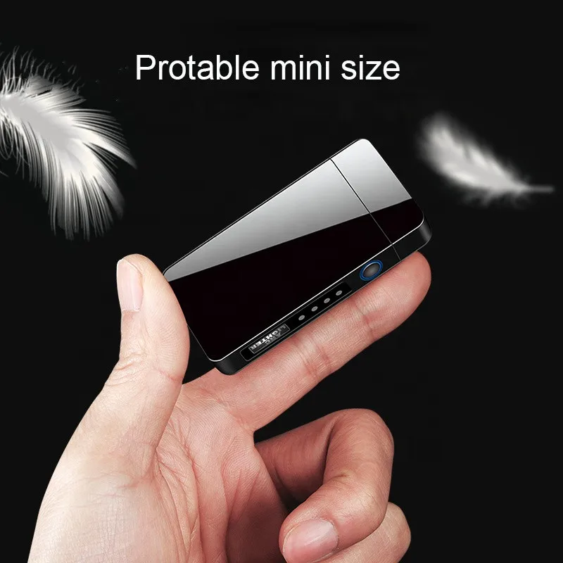 Custom LOGO USB Double Arc Plasma Lighter With LED Power Display Rechargeable Pulse Arc Cigarette Lighter
