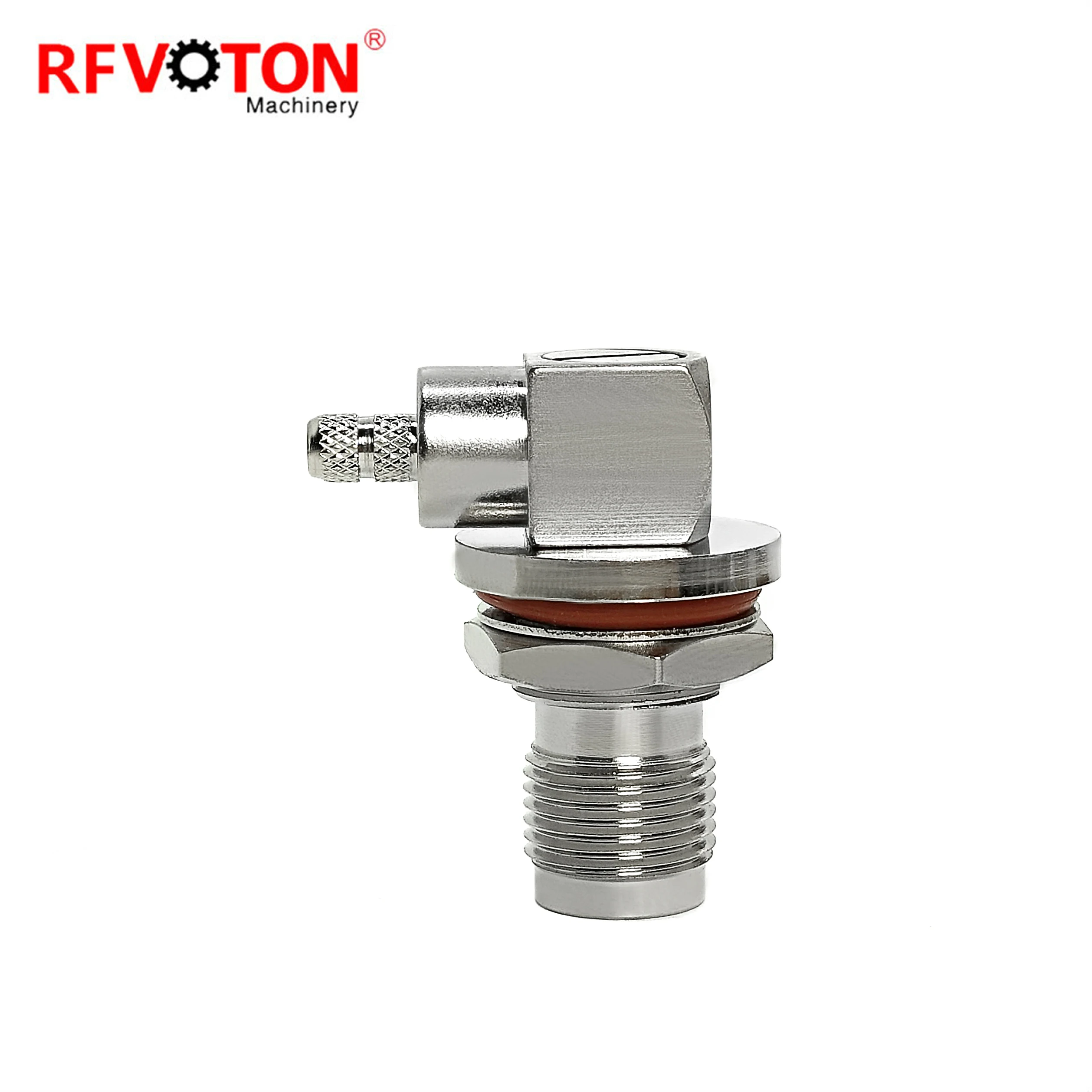 RF connector TNC type female jack RA right angle 90 degree bulkhead waterproof crimp for RG316  RG178  coaxial cable terminal manufacture