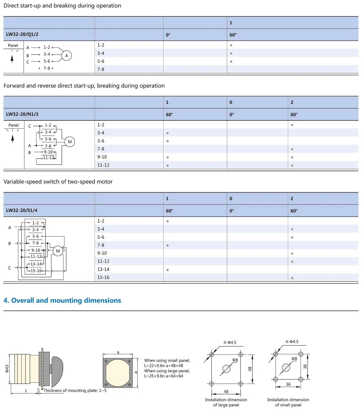 Chint original LW32 LW32-20 LW32-20/YH3/3 LW32-20/D202/2 LW32-10/3 LW32-25/3 LW32-32 LW32-63 CHNT Universal Changeover Switch