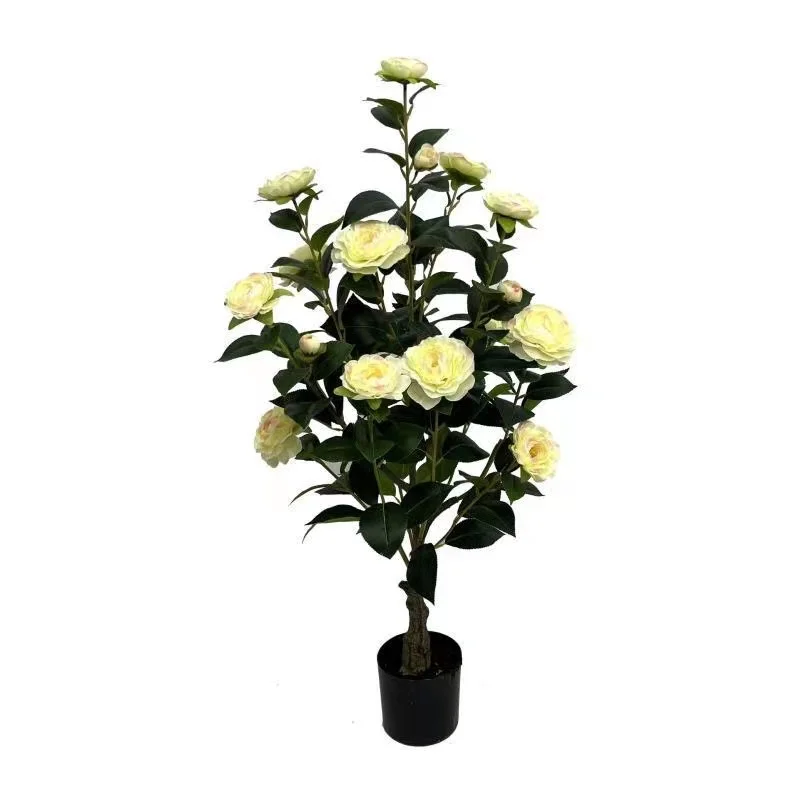 Customized High Density Camellia Tree Multiple Colors Fabric Camellia Tea Rose Flower Tree for Wedding Decor Flower Tree