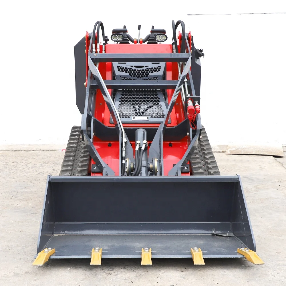 INFRONT Mini Skid Steer Loader Front Loader Track Mini Loader Snow Blower Hammer Blade