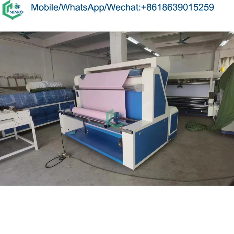 Fabric Textile Cloth Roll Rewinding Measuring Cutting Edge Alignment Fabrics Relaxation Inspection Machine