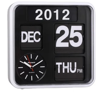 creative desktop gift  desktop  Clock Date Calendar Flip down Automatic Page Turning  table Clock for Office and  Home