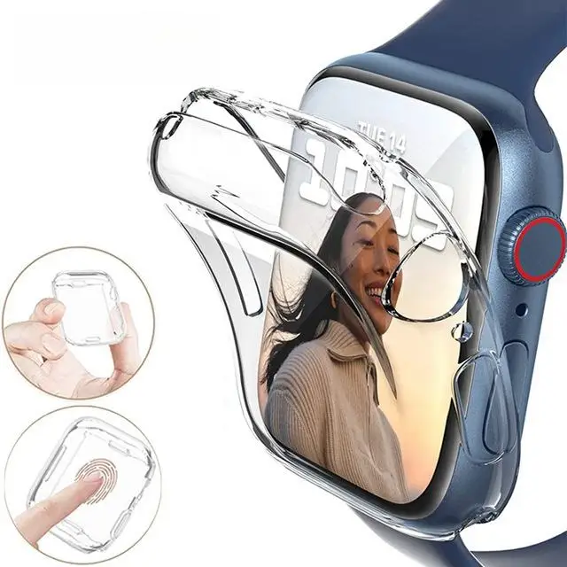 product tpu clear smart watch protective case for apple iwatch series10 unobstructed charging soft tpu edge overall protective case-4