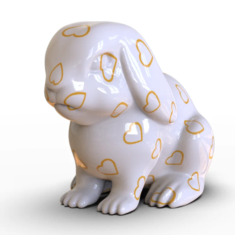 Fabriksprijs keramisk/resin harestatue med brugerdefineret logo – miljøvenlige påskeharer-figurer til hjemmet og bryllupsdekoration