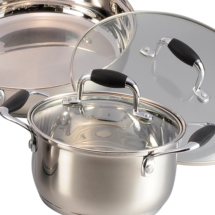 Factory Price Kitchen Ware Set Non Stick Cookware 12PCS Stainless Steel Cookware Set supplier