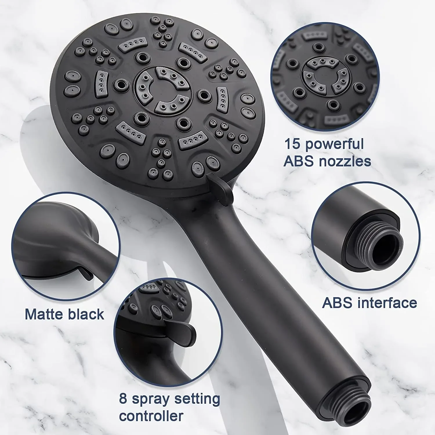Usa Online Handheld Shower Head Set High Pressure 8 Settings Modes