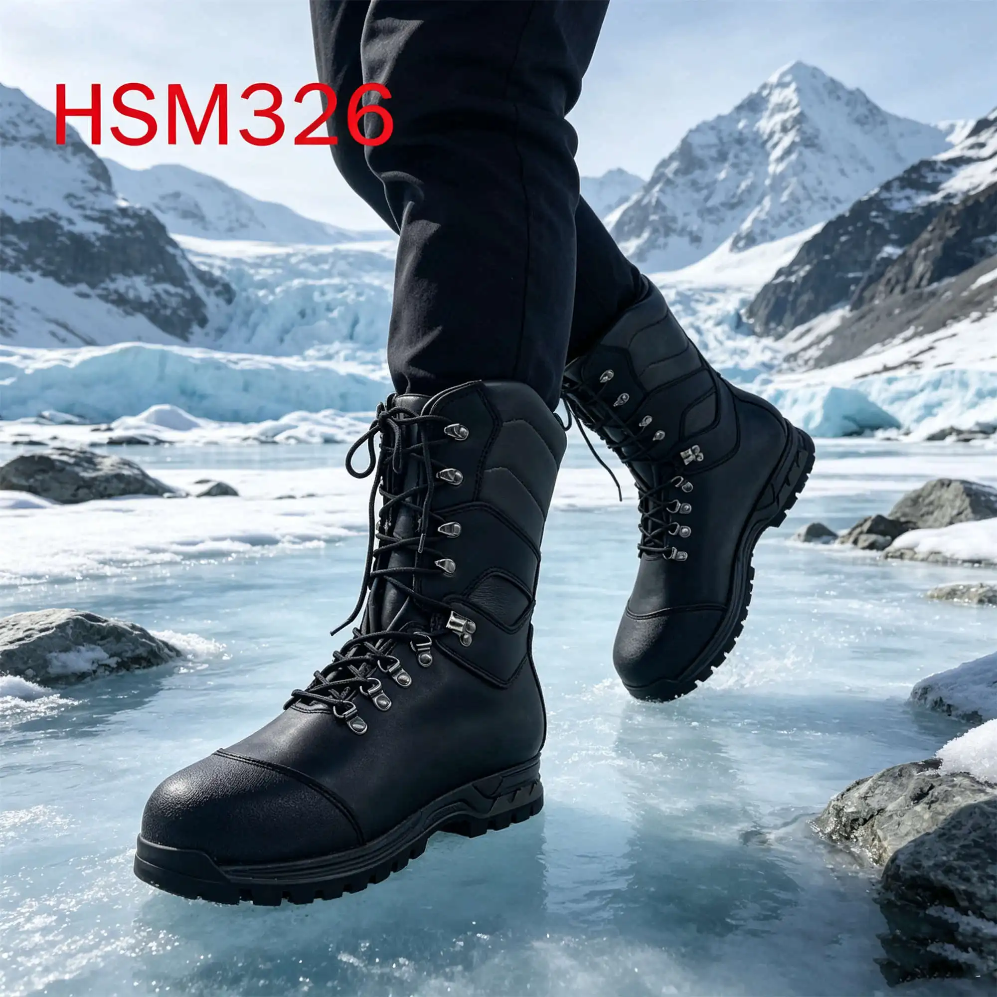 ZYF,polar Region Activity Super Keep Warm Full Leather Combat Boots Outdoor Wading Tactical Boots with Waterproof MembraneHSM326
