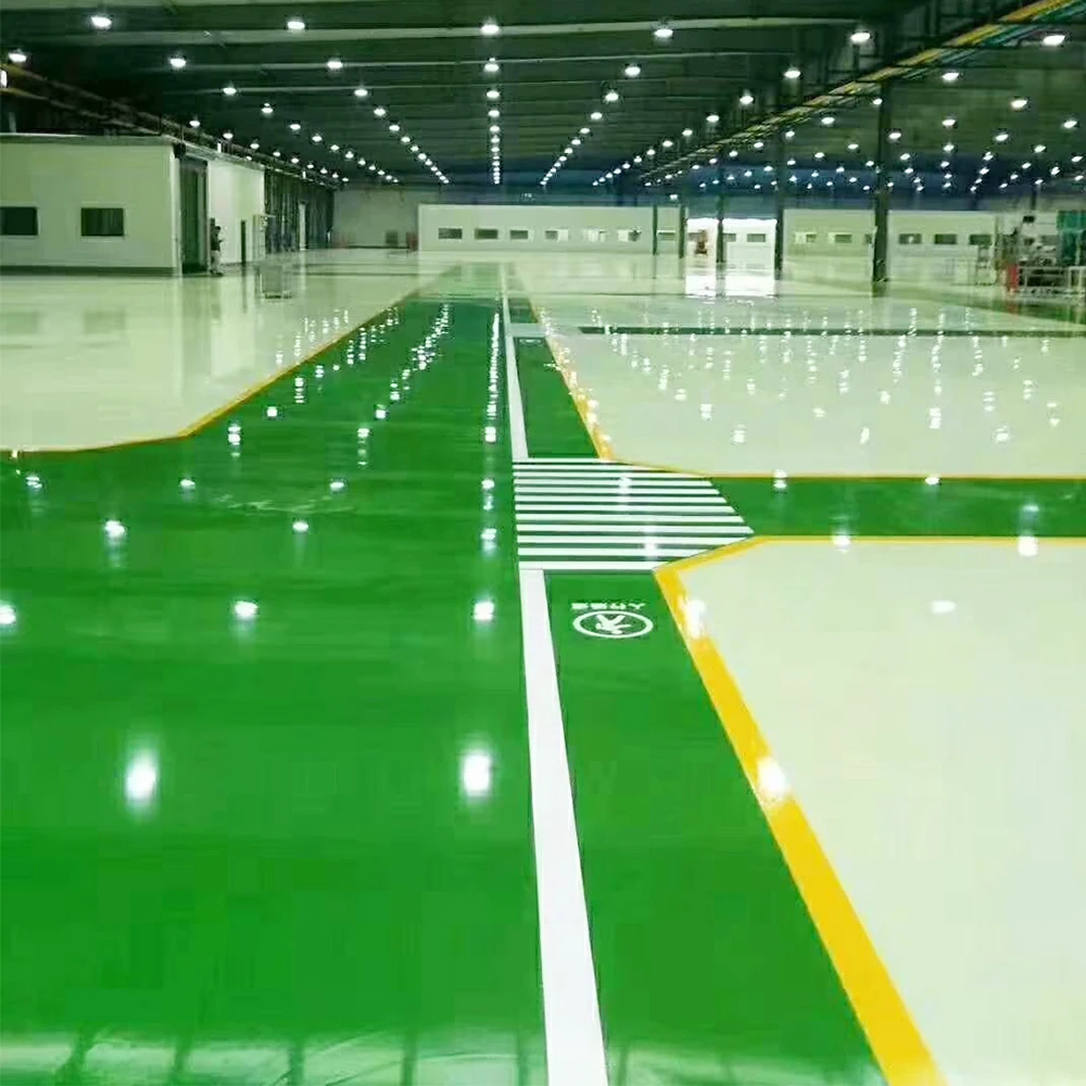 JIANBANG High Gloss Colored Epoxy Resin Floor Paint Concrete Floor Coating Liquid with 12 Months Durability Easy-to-Apply Brush