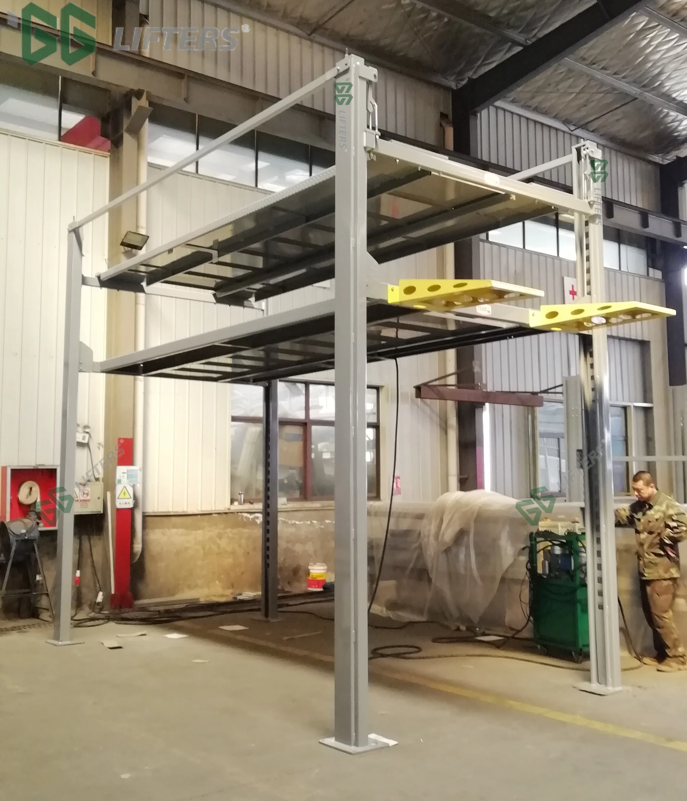 4 Post Triple Stacker 3 Levels Car Parking Lift Auto Parking System Car Storage Equipment Hydraulic Car Parking Lift