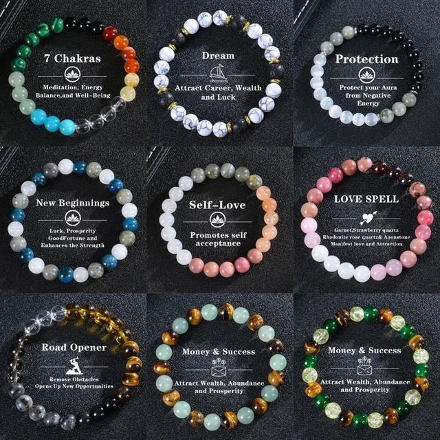 Wholesale Natural Stone Charms Wealth Beaded Bracelet Men Women Fashion Money Magnetic Bracelet Femme Jewelry For Gifts