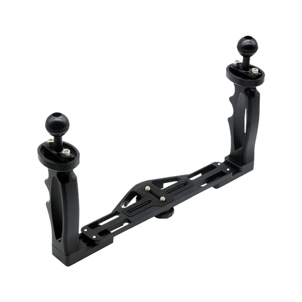 Plateau stabilisateur étanche en alliage d’aluminium pour prise en main, poignées doubles, support étanche pour immersion, compatible avec les caméras Hero, coloris noir et rouge