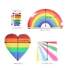 8-pack rainbow heart large plate