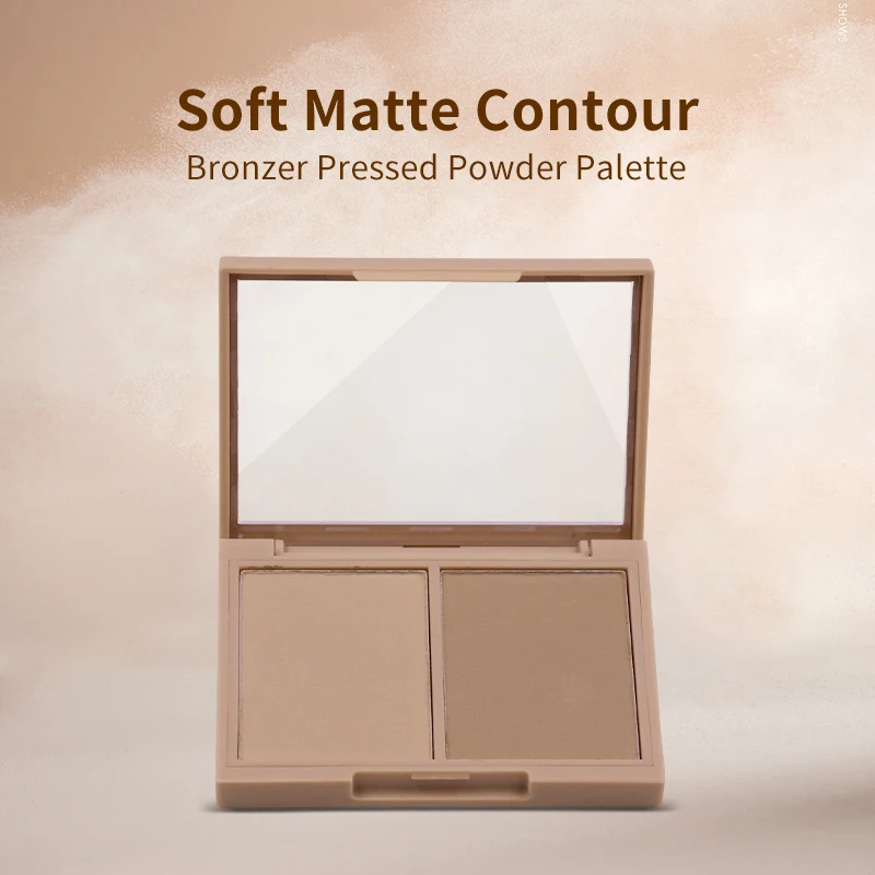 Private Label 2 Color Bronzer Matte Facial Contouring Vegan Pigmented Powder Concealer Palette factory