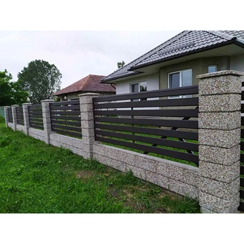 Custom Design Fancy Aluminum Fence Vertical Blade Aluminium Fence Aluminum Slat Fence Vertical
