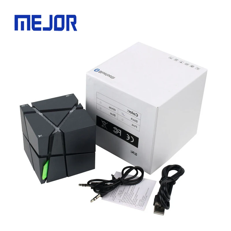Dance Music 7 LED Flash RGB Home Sound Speakers One Music Stereo Wireless Cube 10W Subwoofer Speaker Box