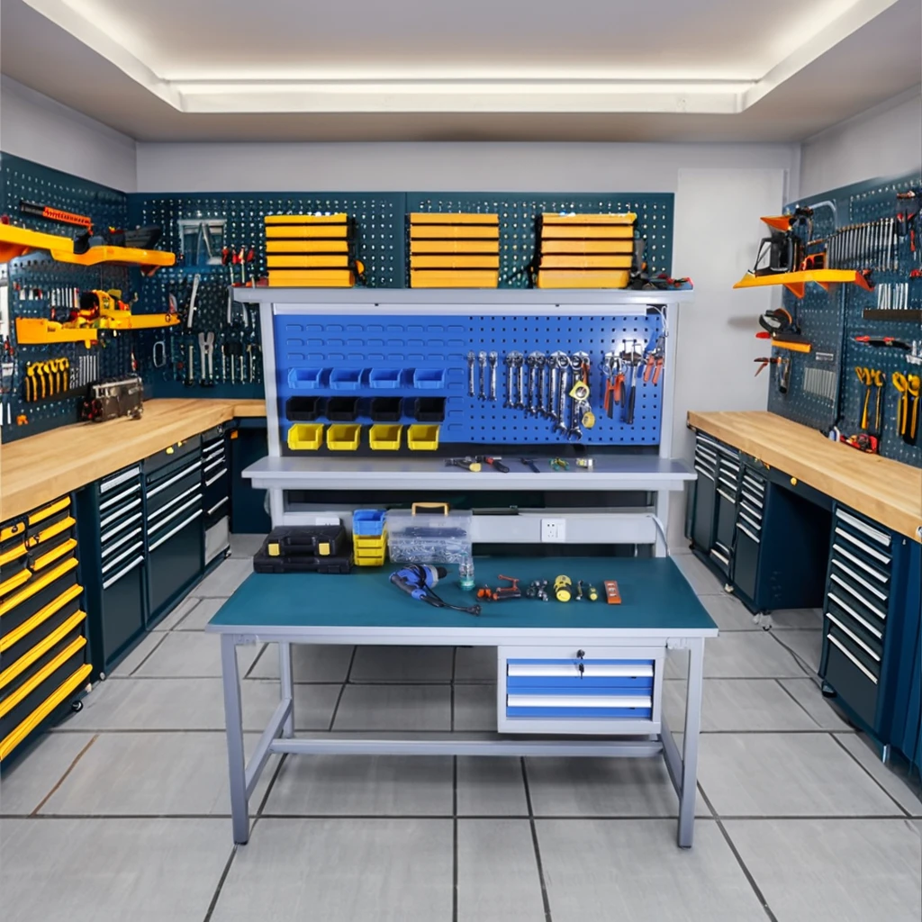 Hot Sell Adjustable Anti-static Computer Repair Workbench with Double Layered Drawer and Sockets Workshop Used