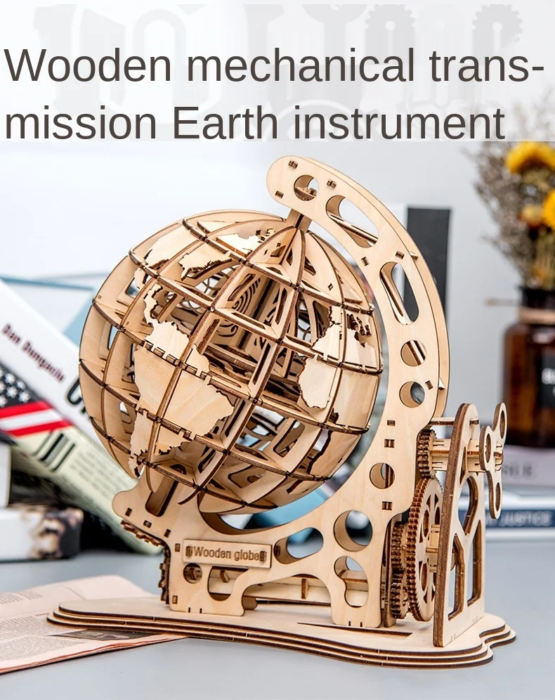 Hot Globe 3D Puzzle Laser-Cut Wooden Model Toy Gift for Kids Teens Adults 