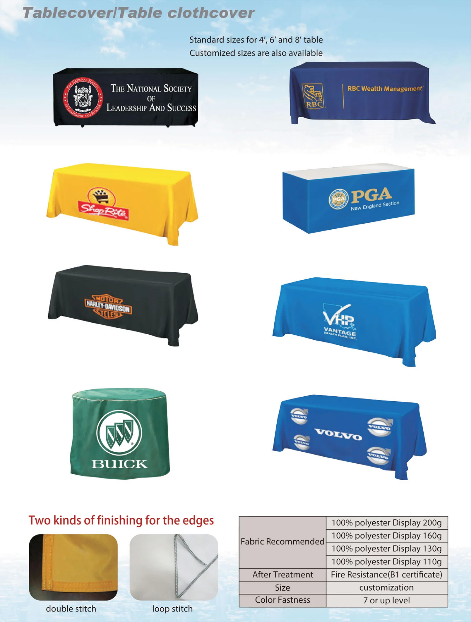 Trade Show Conference Table Cloth Custom Logo Table Cover Buy Indoor
