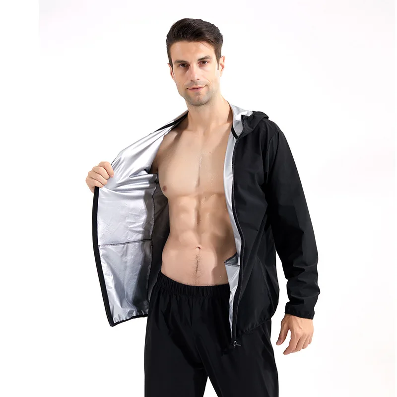 Wholesale Running Fitness Hot Sauna Sweat Black Color Jacket Sauna Suits  For Man Weight Loss - Buy Sauna Suit For Men,Running Sauna Suits,Sauna Sweat  Jacket Product on 
