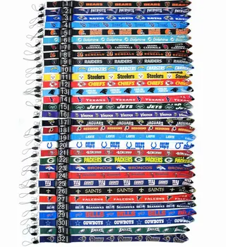 Wholesale USA Nfl Logo Neck Lanyard 2 Sides 32 Football Teams Key Chain Detachable Strap Lanyards For Cellphone Camera Holder