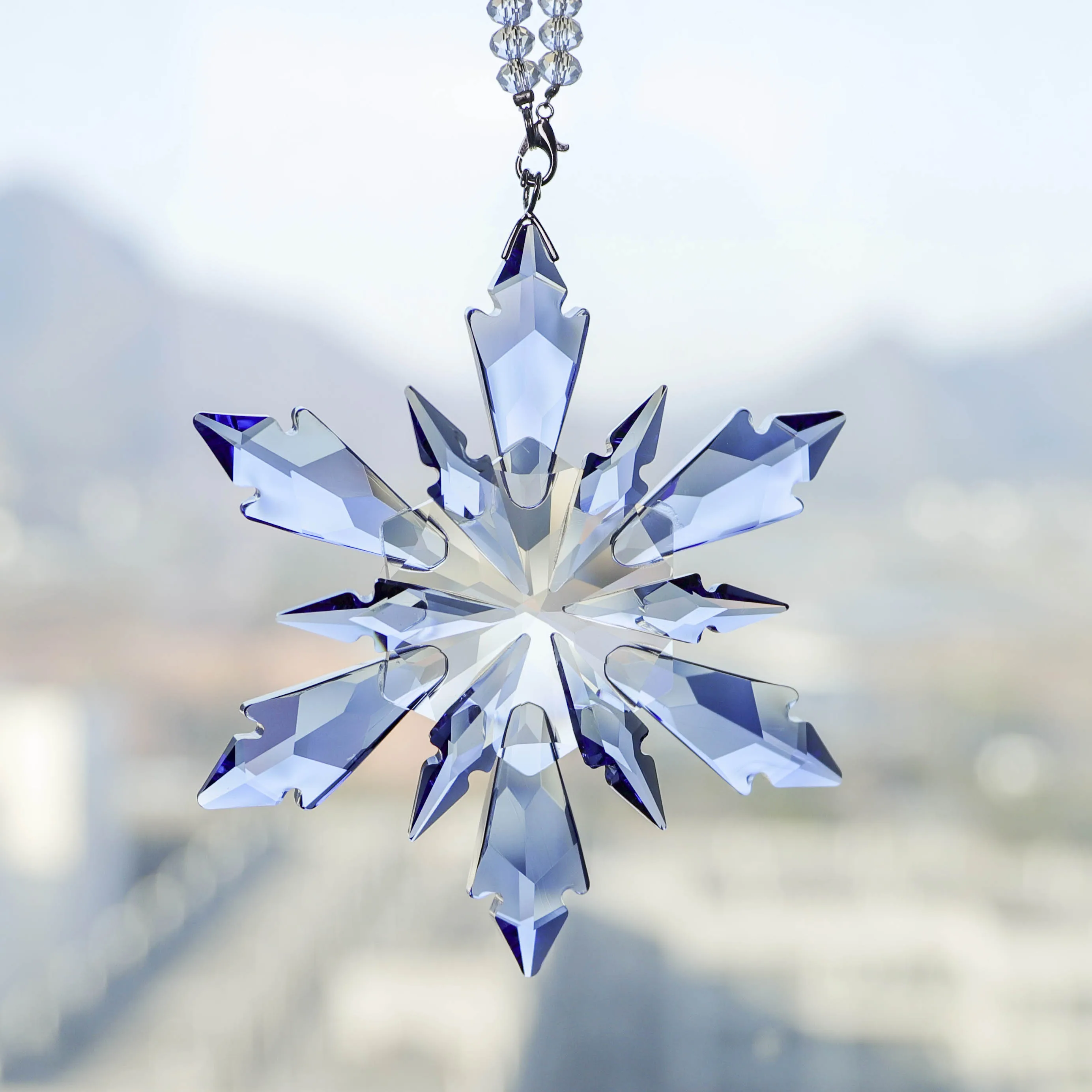 product xmas decoration pendants high quality shinning crystals snowflake car hanging ornaments-38