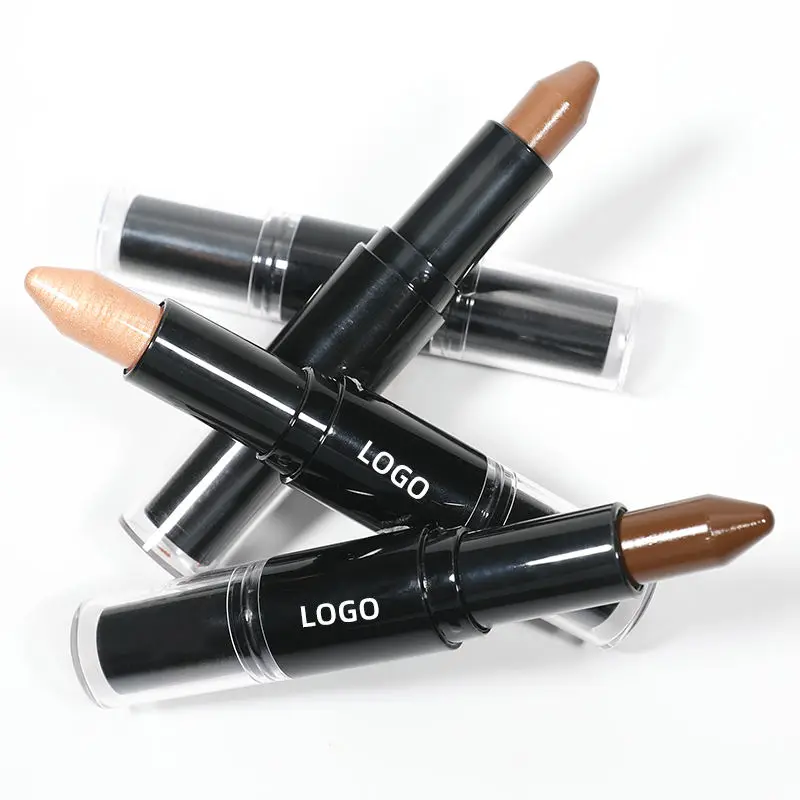 Custom Your Own Logo Waterproof Makeup Highlighter Double Head Contouring Stick No logo Makeup Highlighter Pens