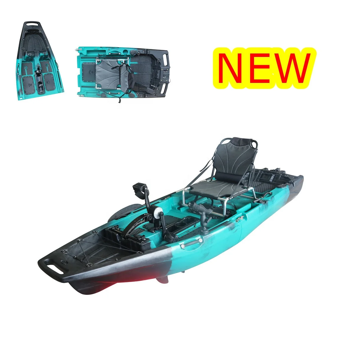 Vicking New Designed 2.96M 1 Person Modular Fishing Kayak with Pedals Detachable Foldable Kayak Electric Kayak Motor 12v VK