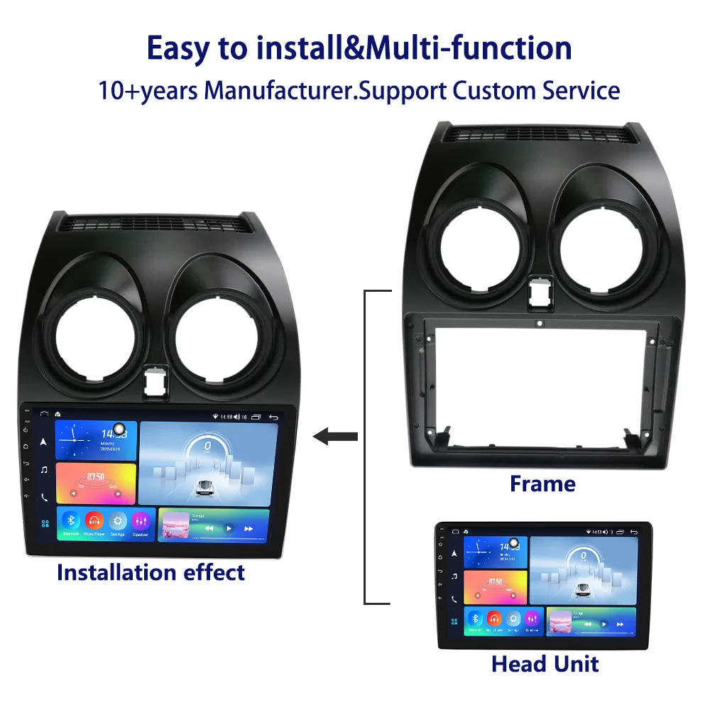 Meihua Android Universal Dashboard Nissan Qashqai 2008-2013 Car Radio Frame Disc Trim Installation Kit Car DVD Dashboard Frame