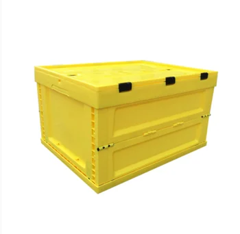 Save Space Folding 60l Moving Storage Box Plastic Stackable Crate ...