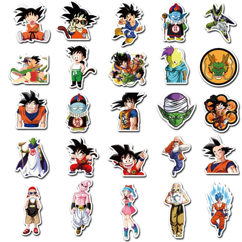 50pcs Dragon Ball Cartoon Sticker Waterproof Adhesive Kids Dragonball ...