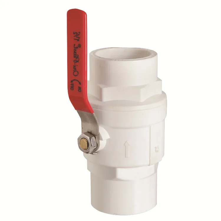 PVC/UPVC Valves and Fitting Red Handle PCS Ball Valve With Stainless Steel Handle