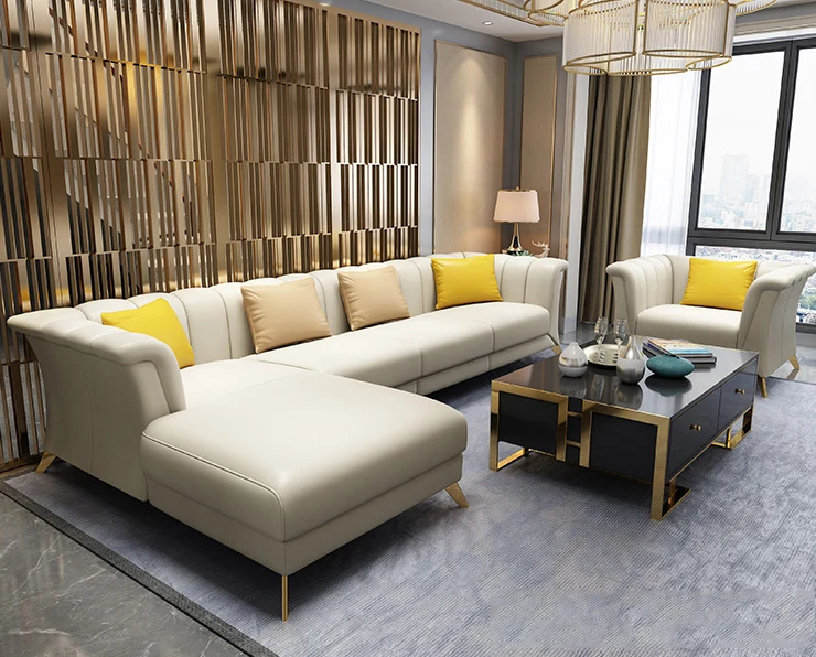 Дешевые Современные l размер угловой диван кресло-диван дизайнерские наборы кожа арабских класса люкс цены