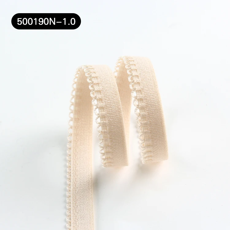 10mm High Elasticity Nylon Facing Picot Underwear Waistband Knitted Elastic Tape for Bra