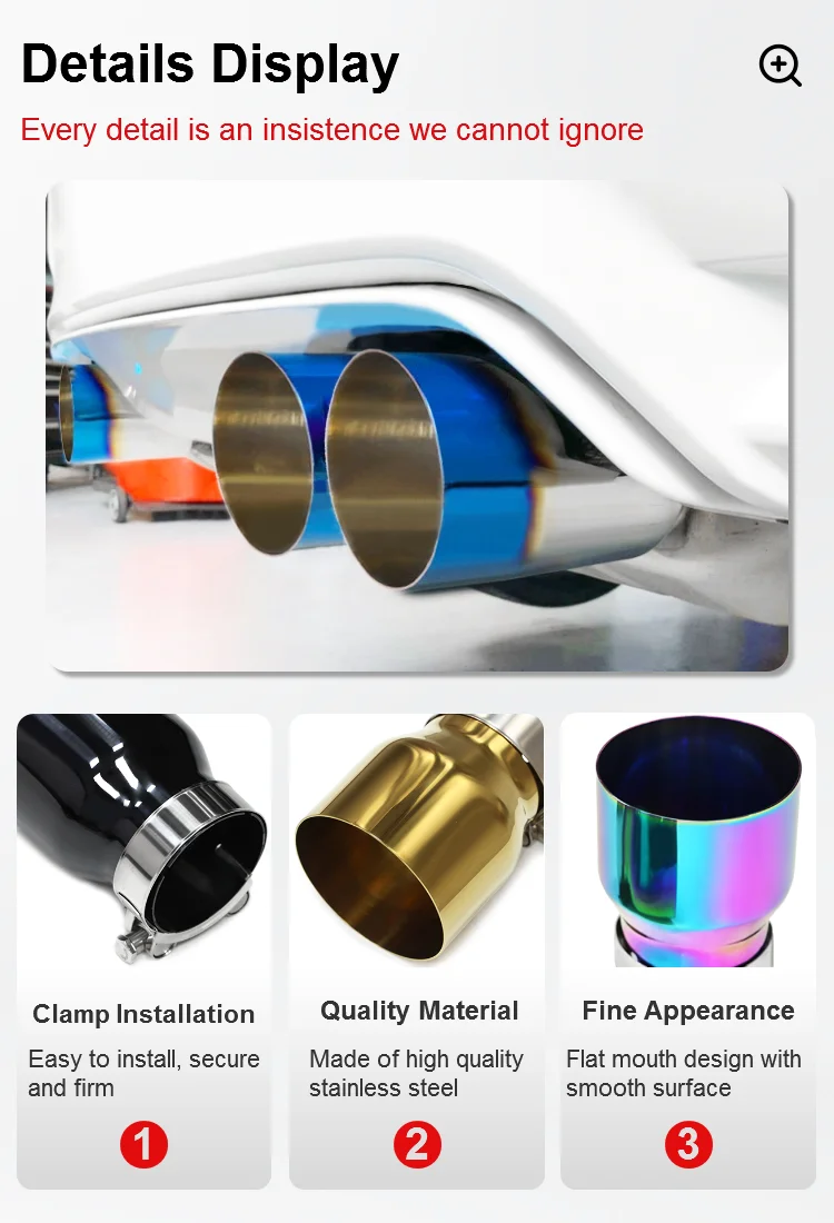 Sypes 4 Pieces Stainless Steel Exhaust Tips For Bmw F87 M2 F80 M3 F82