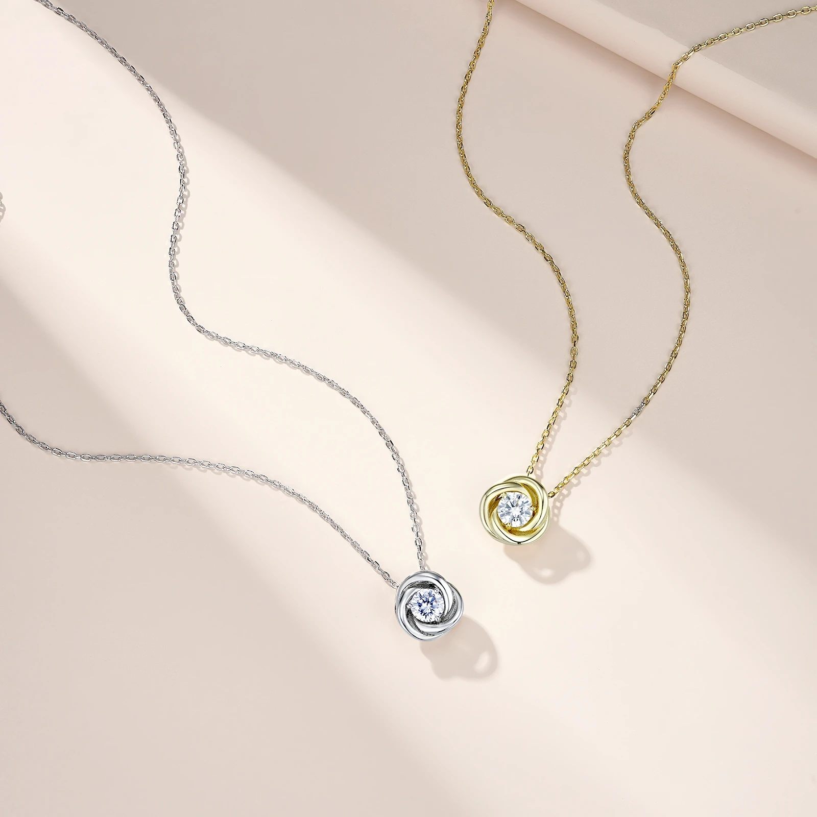 0.43 CTW Gold Plated Moissanite Pendant Necklace