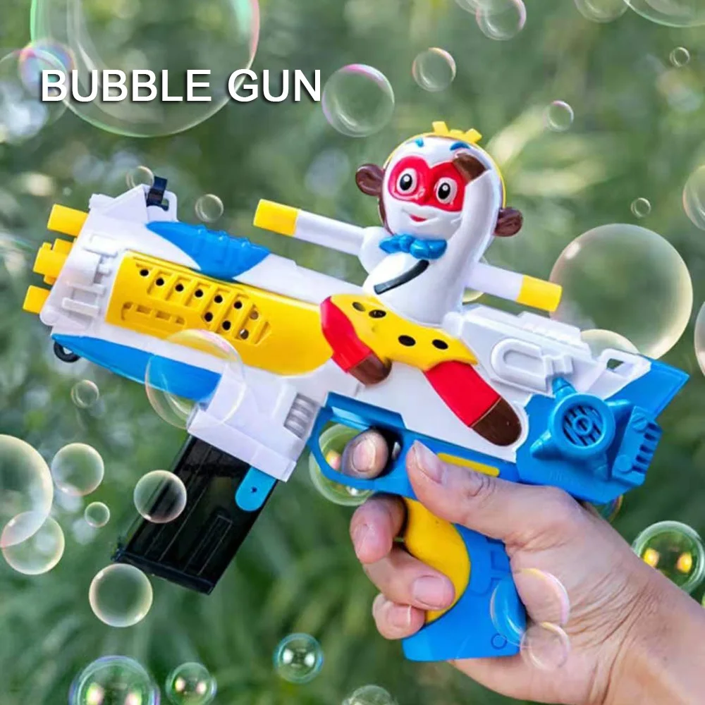 
 Новинка 2021, портативная игрушка 2 в 1, игрушечный электрический пистолет для стрельбы пузырьками со звуком и светом, пулемет для пузырьков, игрушки  