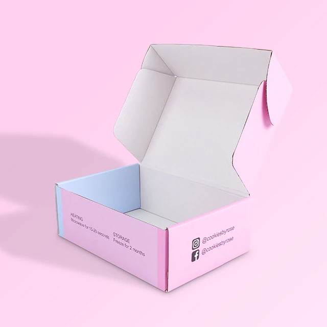 Custom Pink Cosmetic Paper Packaging Boxes Shipping Mailer Corrugated Box