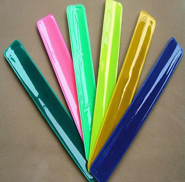 custom personalized high visible colorful snap wrap on reflex arm ankle bracelet reflective armband cycling safe band with logo