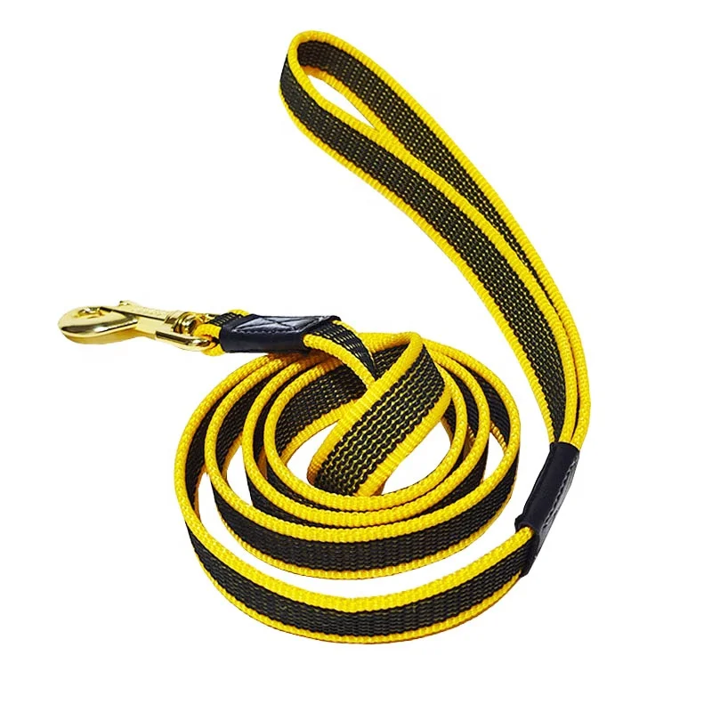 Soft Anti Slip Non Handle Grip Rubber Leash Comfortable Nylon bing Adjustable Doggy Training