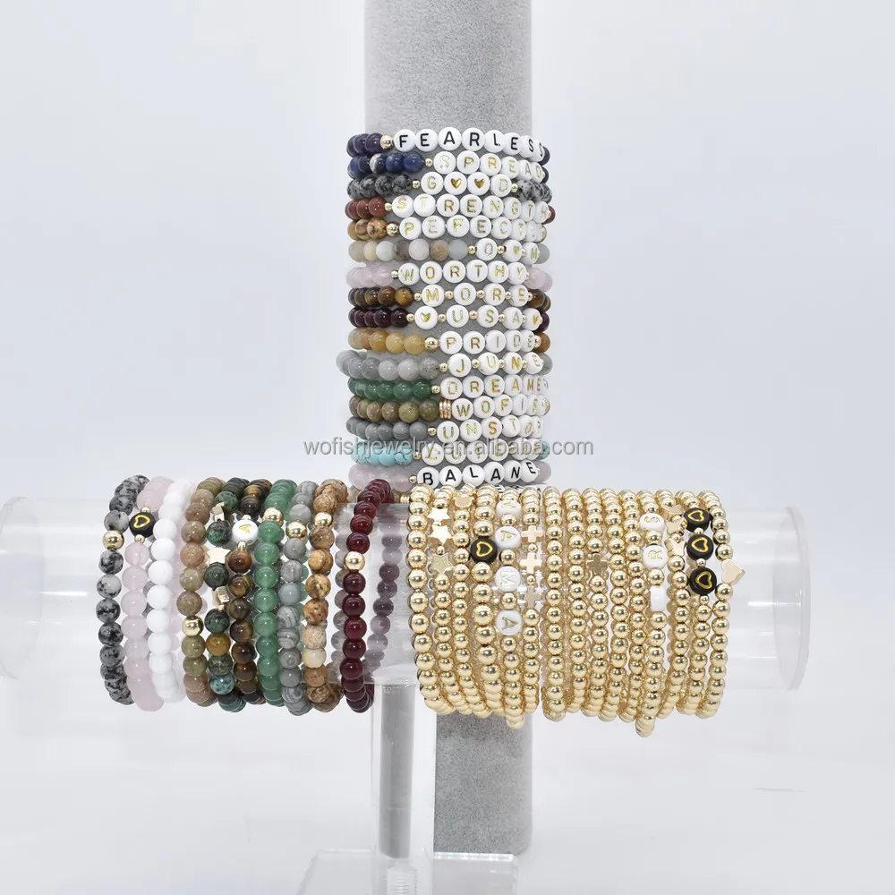CUSTOM Design BE KIND Alphabet  Little Words Project Clarity Beaded Motivational Bracelets