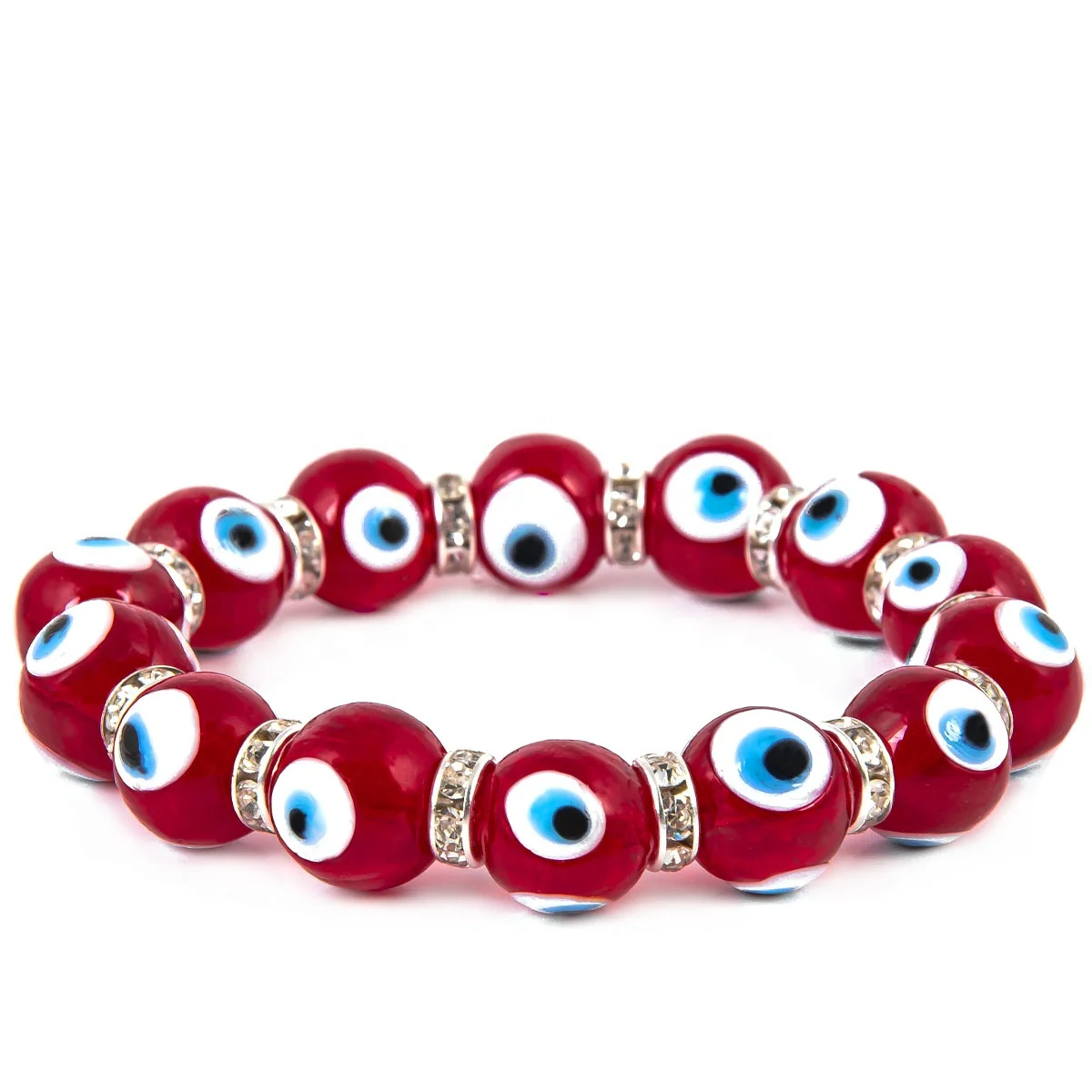 Red Evil Eye Beads, Round Rondelle Evil Eye, Lampwork, Protective Turkish  Nazar Amulet Talisman, Good Luck, 10x6mm 5pc