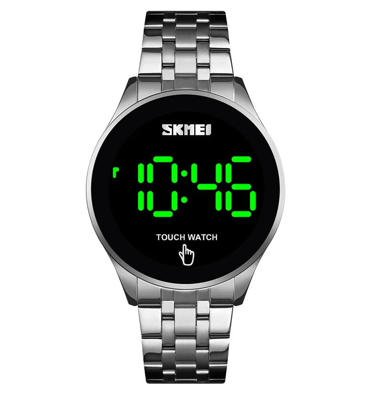 Skmei 1579 Led Touch Screen Watch Stainless Steel Bracelet Men Relogio Masculino Digital Touch Watch