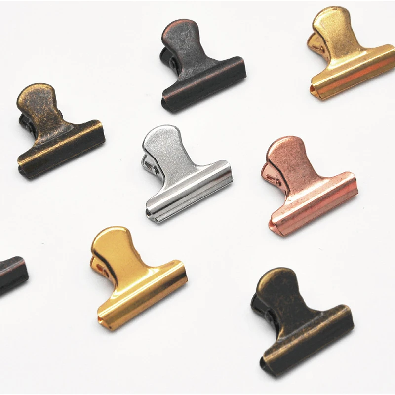 Золотистые Латунные бронзовые металлические зажимы для бумаги в стиле ретро ежедневника канцелярские принадлежности документов милые товары