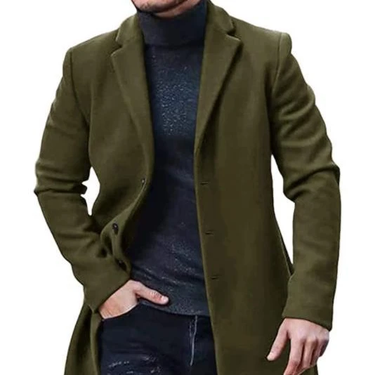 Fall/Winter new men's thick multi-color multi-size trench buckles long coat for men winter coats_voghion.com