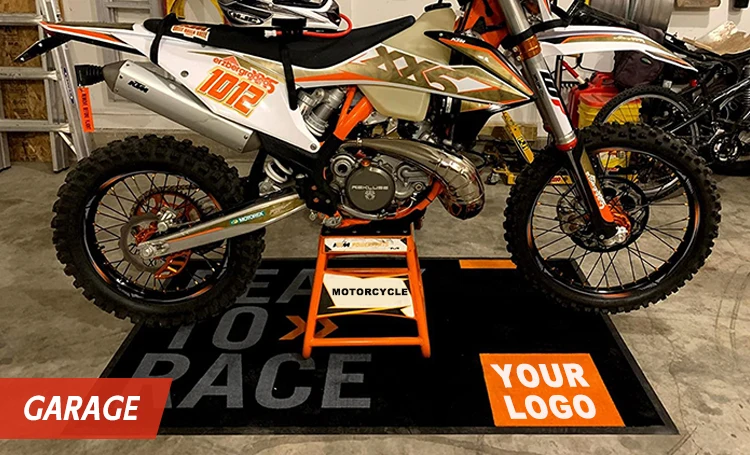 Custom Motorcycle Mat Logo Rubber Floor Mat Garage Mats for Product Motorcycles manufacture